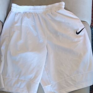 Nike Men's White and Black Athletic Shorts